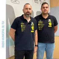 Ent. Agustín Martínez, presidente, e Jacobo Gregores, adestrador do Balonmán Tui - Final 4 Ascenso