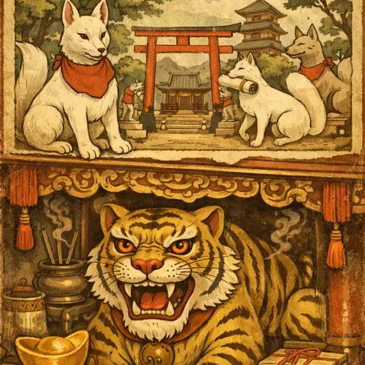 【神界萌獸 】最萌公關「虎爺」與 神界超強祕書「白狐」