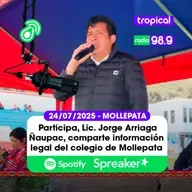 📻🥸 Participa, Lic. Jorge Arriaga Ñaupac, gerente municipal de la municipalidad distrital de Mollepata 24/07/2025