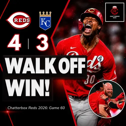 Game 60 - Reds 4, Royals 3 (Steer HOMERS TWICE; Benson HOMERS in the 9th; Dunn WALKS IT OFF in the 10th!)