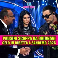 Grignani e Pausini, gelo a Sanremo 2026: la battuta del cantante in diretta durante la serata cover
