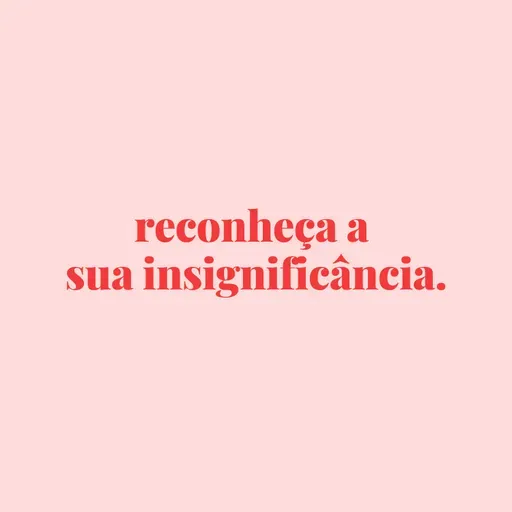 #157 - reconheça a sua insignificância.