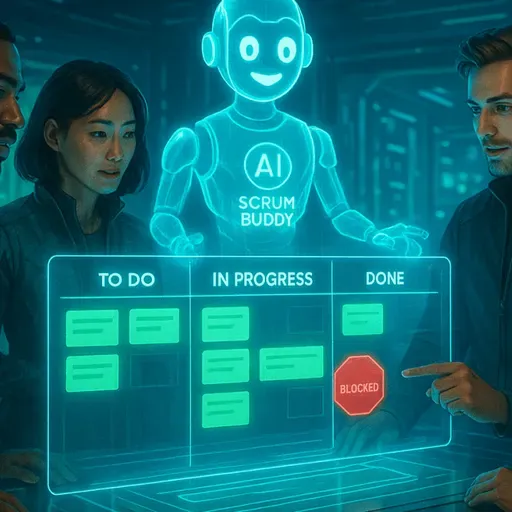 El nuevo miembro del equipo: AI Scrum Buddy en el sprint.