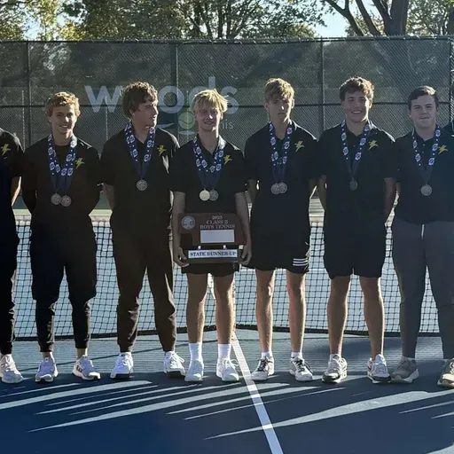 WE ARE PIUS: Conner, Jasper and Frankie from the state runners-up tennis team