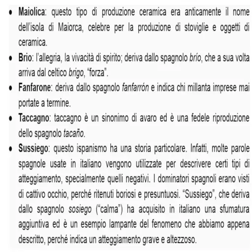 Le parole spagnole che usiamo in italiano