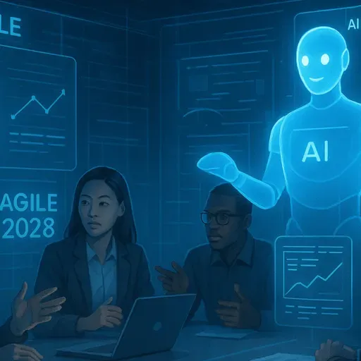 Así será un proyecto ágil en 2028: humanos + IA trabajando juntos.