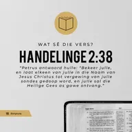 Wat sê die vers?  Handelinge 2:38