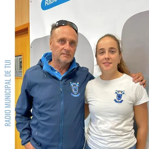 Ent. Carlota González, remeira e Manuel Ángel González, presidente do Club Remo do Miño | Remo de mar