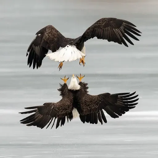 Bald Eagles' Daredevil Cartwheel Flight
