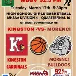 HS Girls Basketball: Kingston vs Morenci, 3-17-2026 MHSAA Division 4 Quarterfinal 16