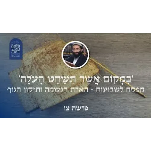 פרשת צו-פסח • 'במקום אשר תשחט העולה' - מפסח לשבועות - הארת הנשמה ותיקון הגוף