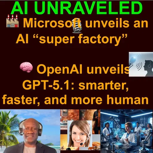 AI Daily News Rundown: 🏠Microsoft unveils an AI “super factory” 🧠OpenAI unveils GPT-5.1: smarter, faster, and more human 🌎 Fei-Fei Li's World Labs launches Marble 🧬 Google’s AI wants to remove EVERY disease from Earth & more