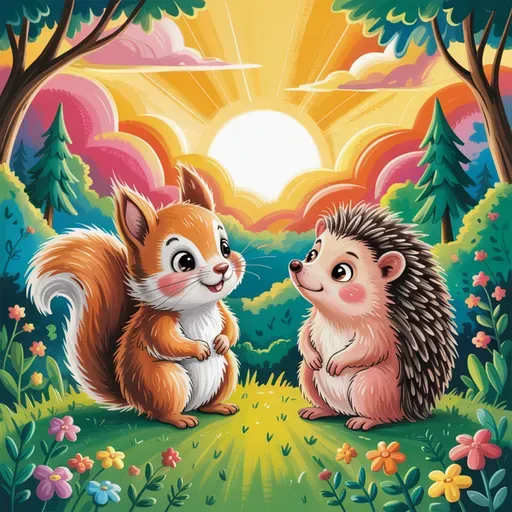 Prečo je obloha pri západe slnka červená? Dobrodružstvo veveričiaka Riška a ježka Palka