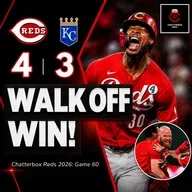 Game 60 - Reds 4, Royals 3 (Steer HOMERS TWICE; Benson HOMERS in the 9th; Dunn WALKS IT OFF in the 10th!)