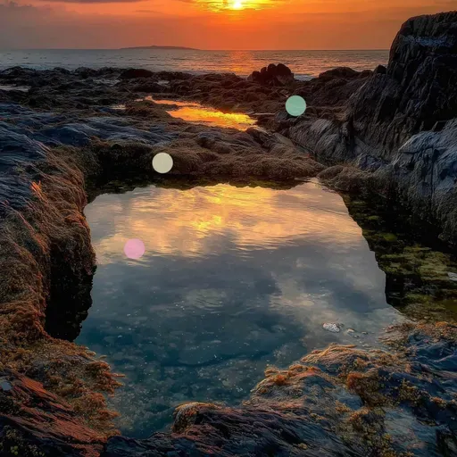 Bassins de marée se remplissant à marée haute