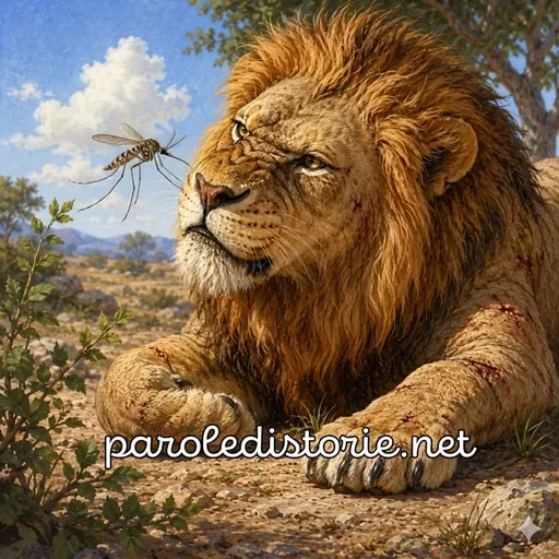 La zanzara e sua maestà il leone. Una favola di Esopo