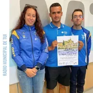 Ent. Diego das Dores, Marta González e Aitor Martínez, do Club Remo Tui | VII Regata Cidade de Tui